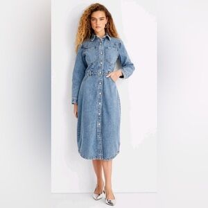 Future Collective Women's Long Sleeve
Denim Midi Dress